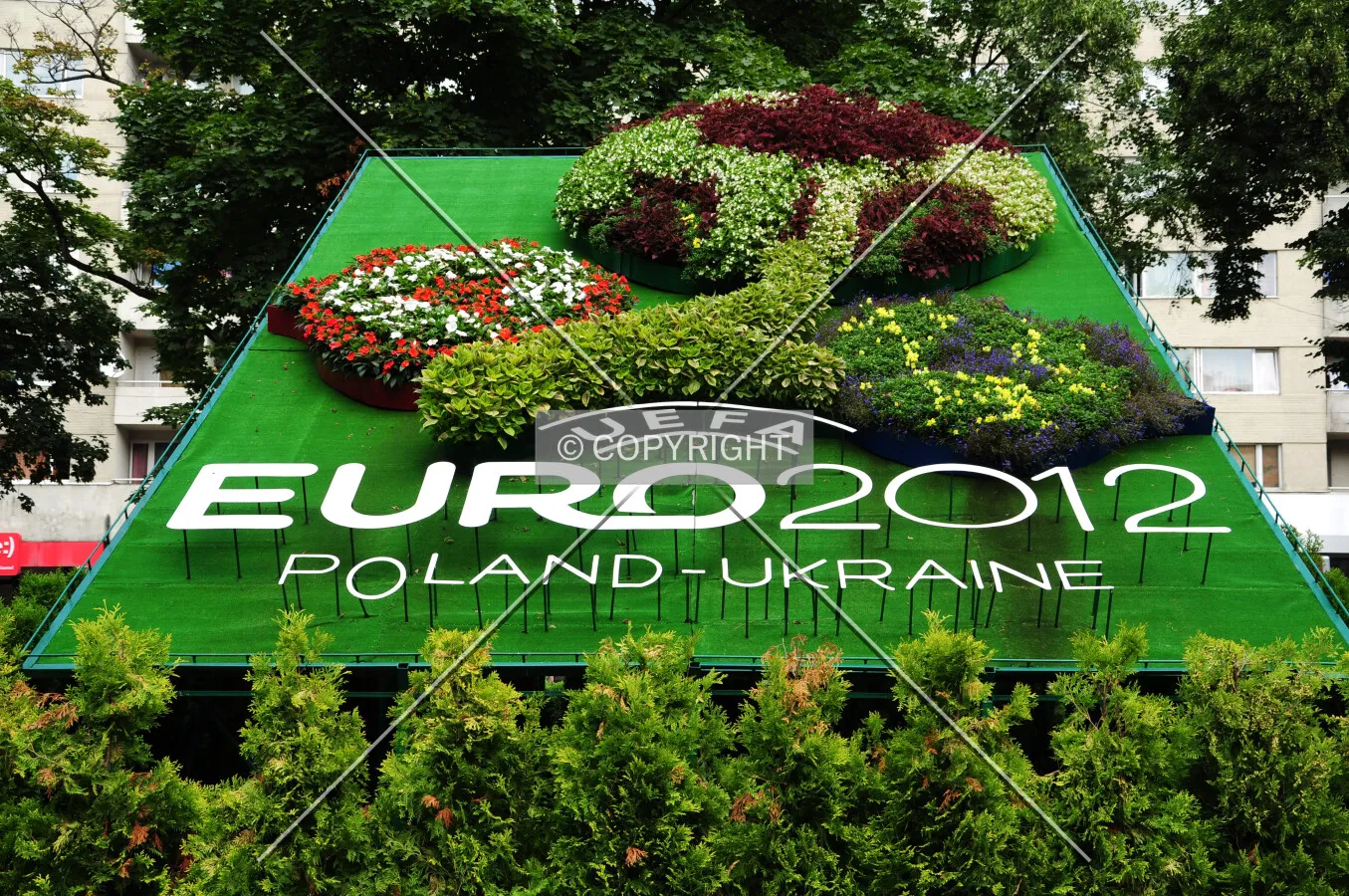 Euro-2012 logo at Mickiewicz Square