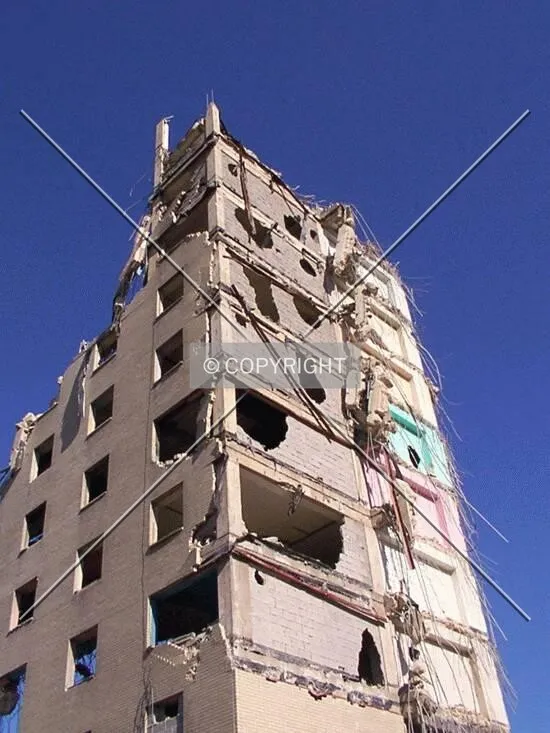 Southwest corner during demolition