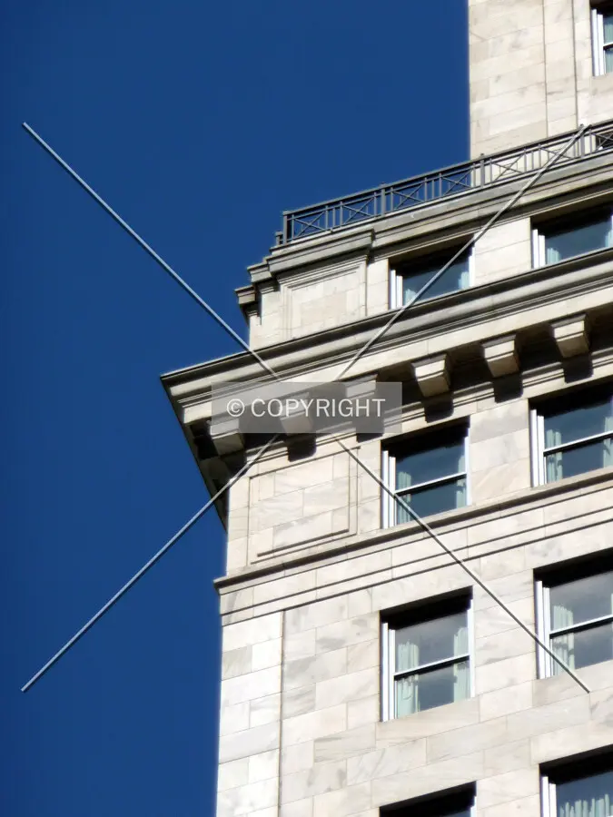 Cornice at the setback on the south corner