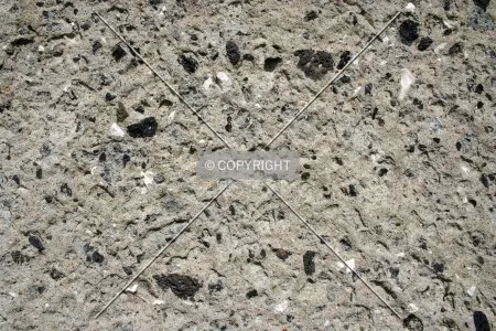 Detail of the tuff facade at the observation deck level
