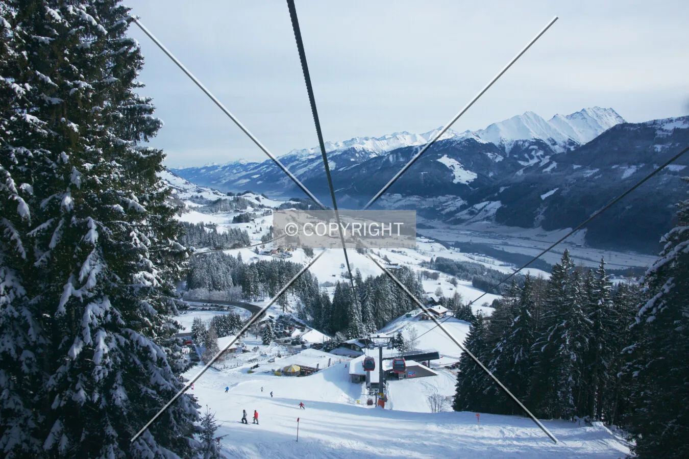Snow-covered mountains in the austrian Alps