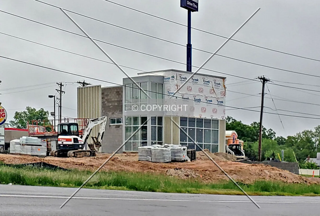 View from the southwest during construction; May 11, 2019