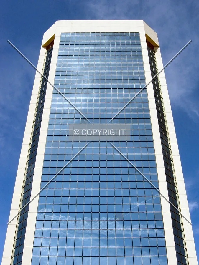 Looking up the southeast facade