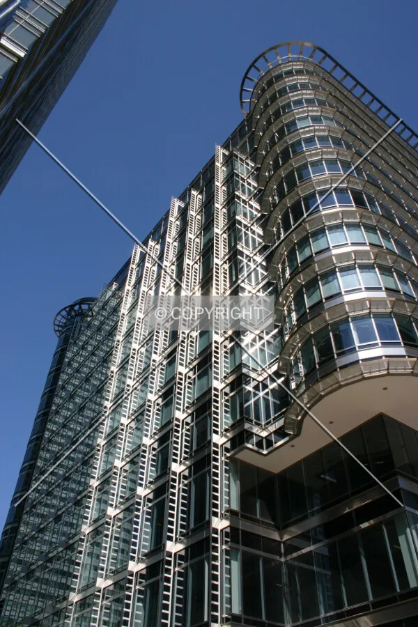Looking up at the façade from Upper Bank Street