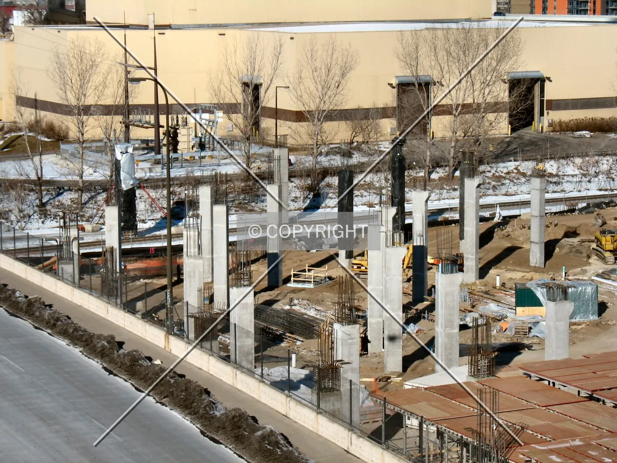 Columns for the structure behind home plate