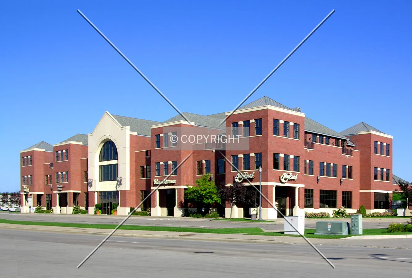 From across Stewart Avenue to the southeast