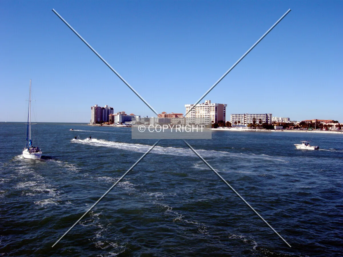View from the southeast on the water