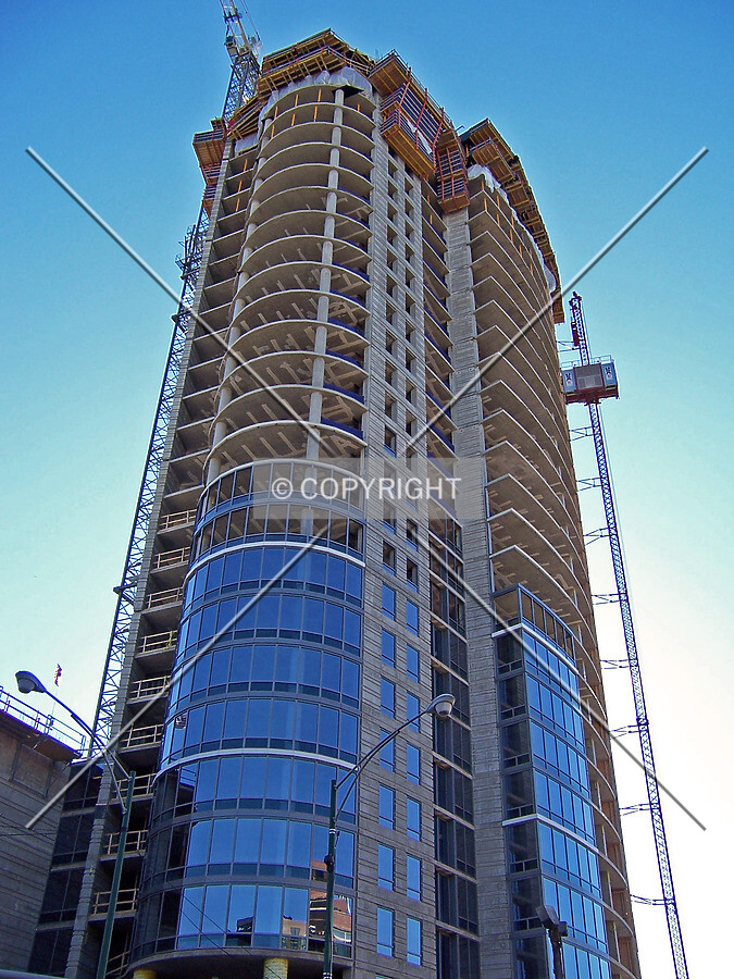 Looking up the north and east sides