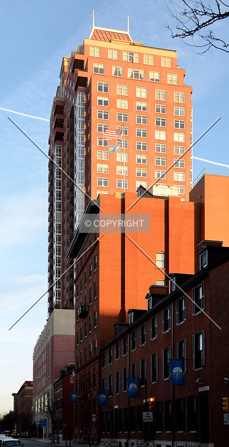 View from the northwest on Pine Street