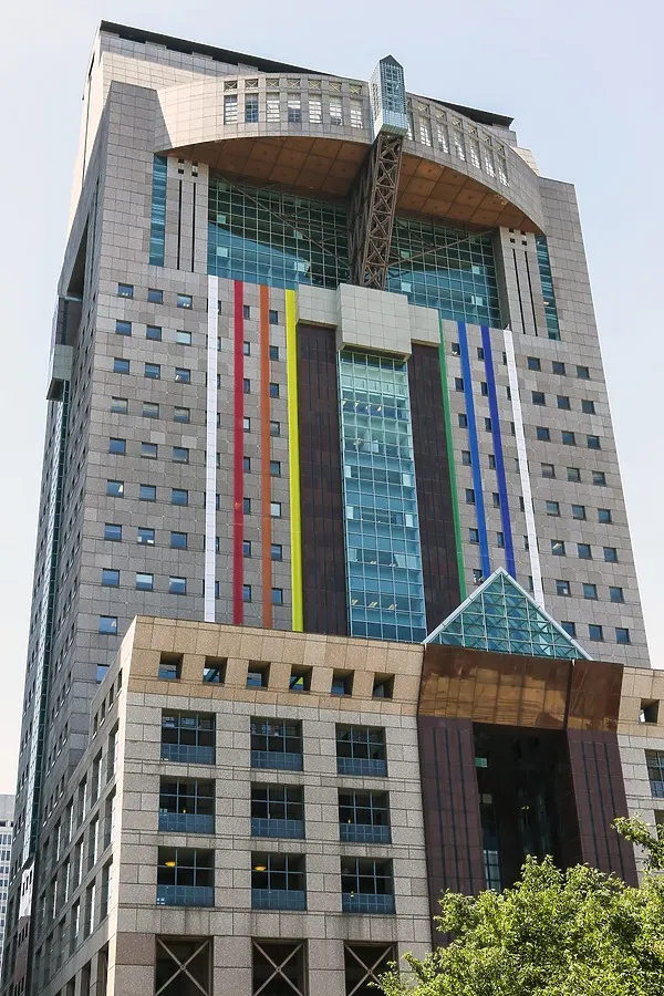 Multicolored streamers on it's facade; June 16, 2016
