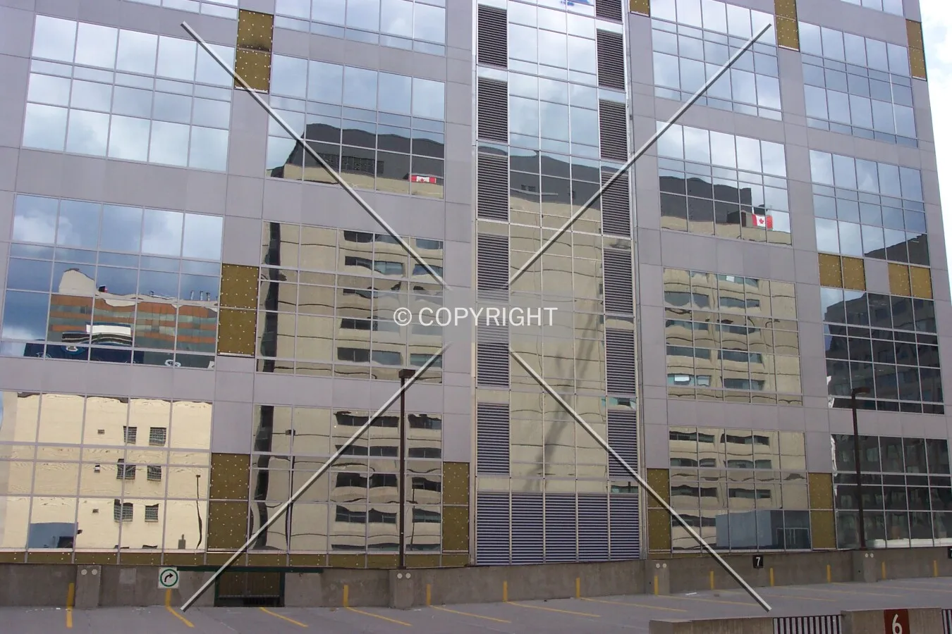 Reflection of neighbouring buildings