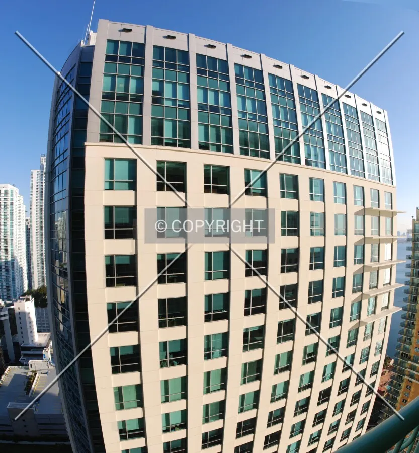 Top part of the tower from across the street