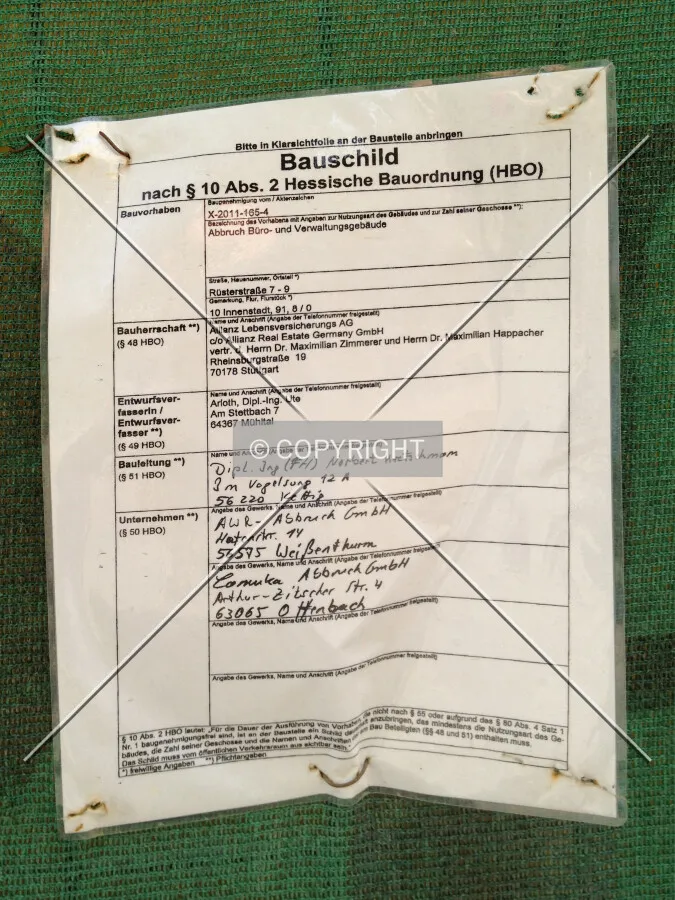 The demolition permit for the building