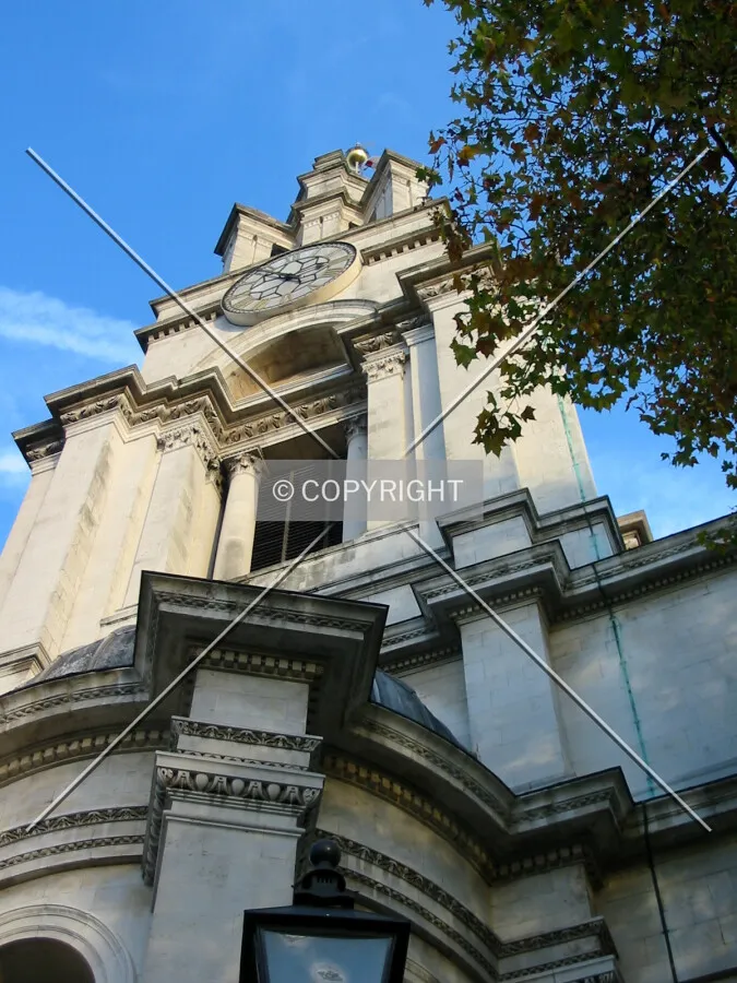 Looking up from the entrance