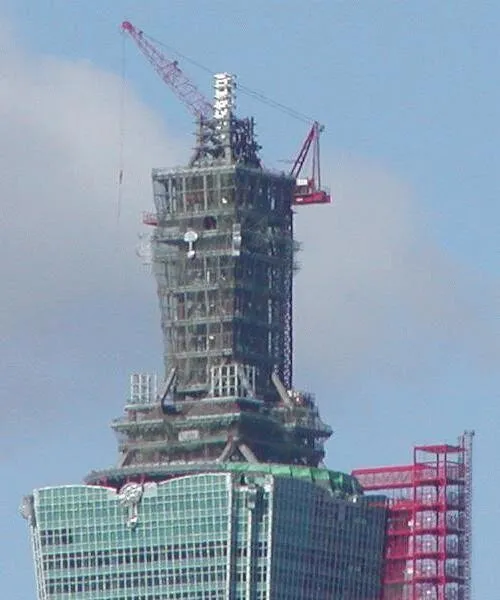 Top of the building during the construction phase on Aug 23, 2003