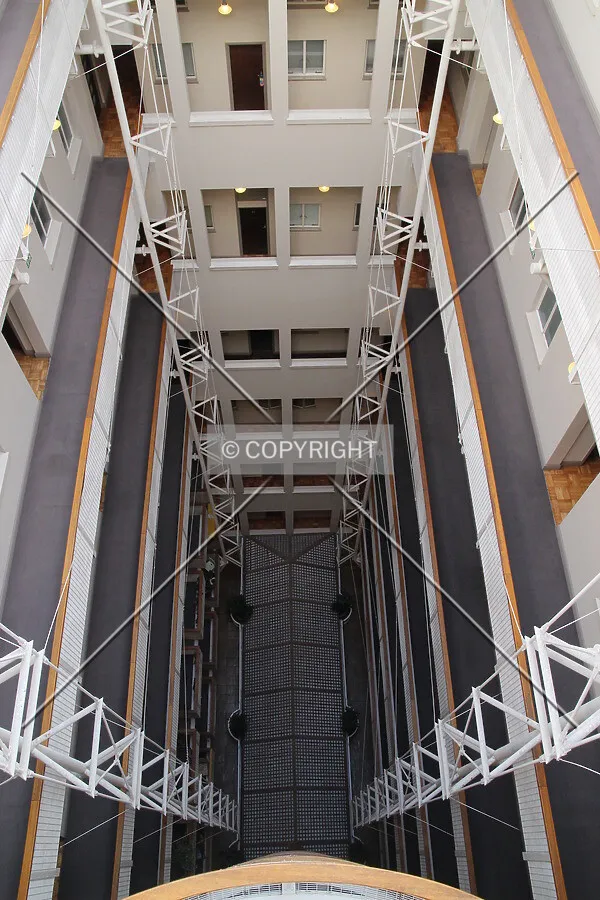 Looking down in the atrium