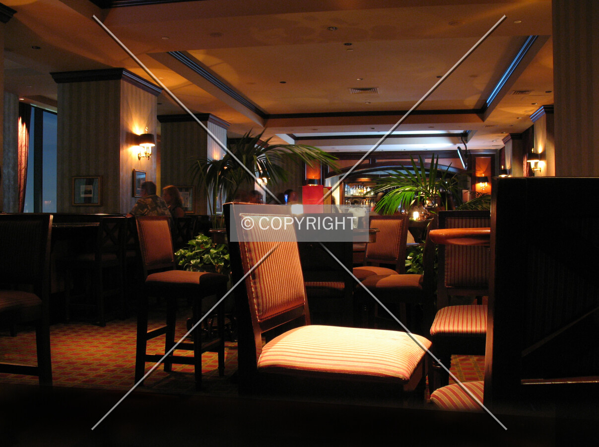 The 'Top of the Hyatt' lounge at night