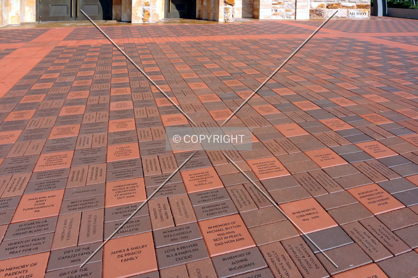 View of the tile by the main entrance area from the west
