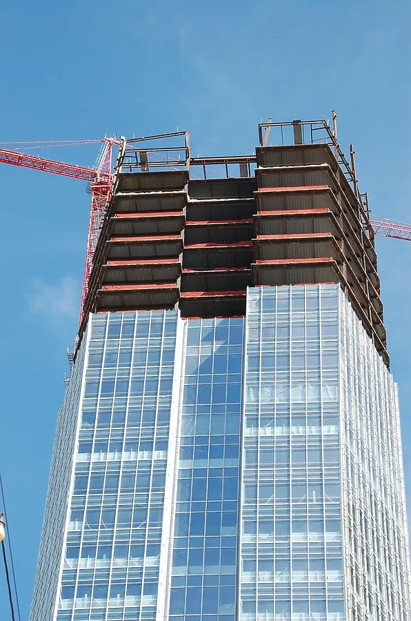 Looking up from the northwest