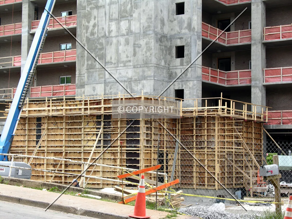 Base of the elevator core from the southeast