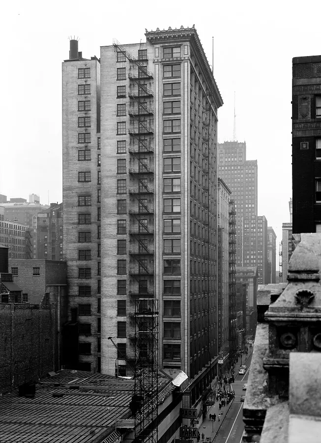 View from the northeast along Adams Street