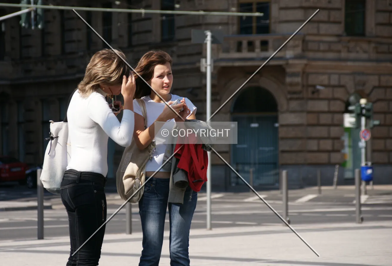 Two women discussing something