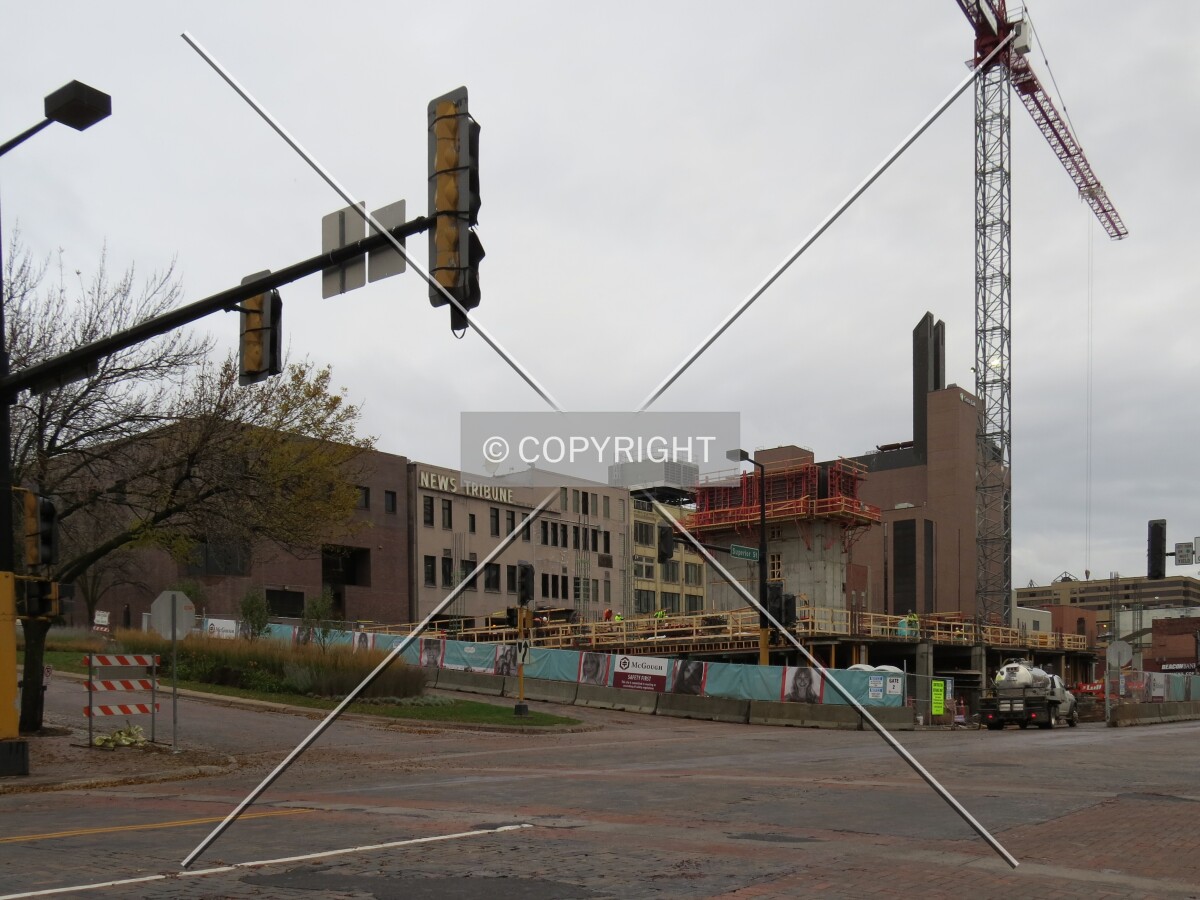 View to the north across 5th Avenue West & West Superior Street