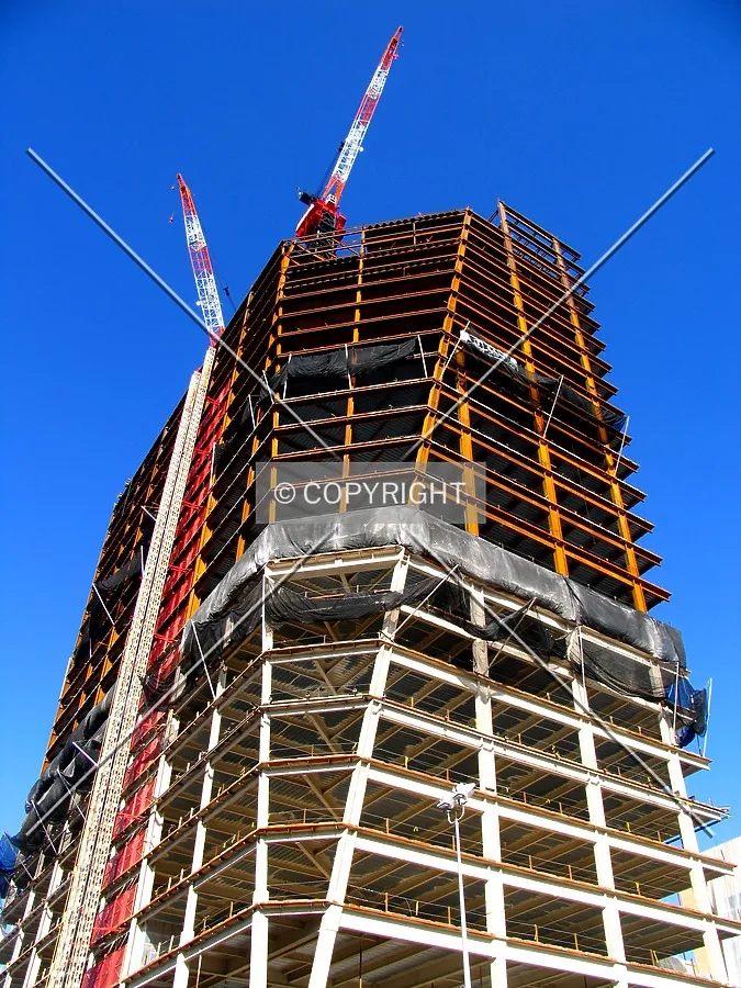 Looking up the southeast corner