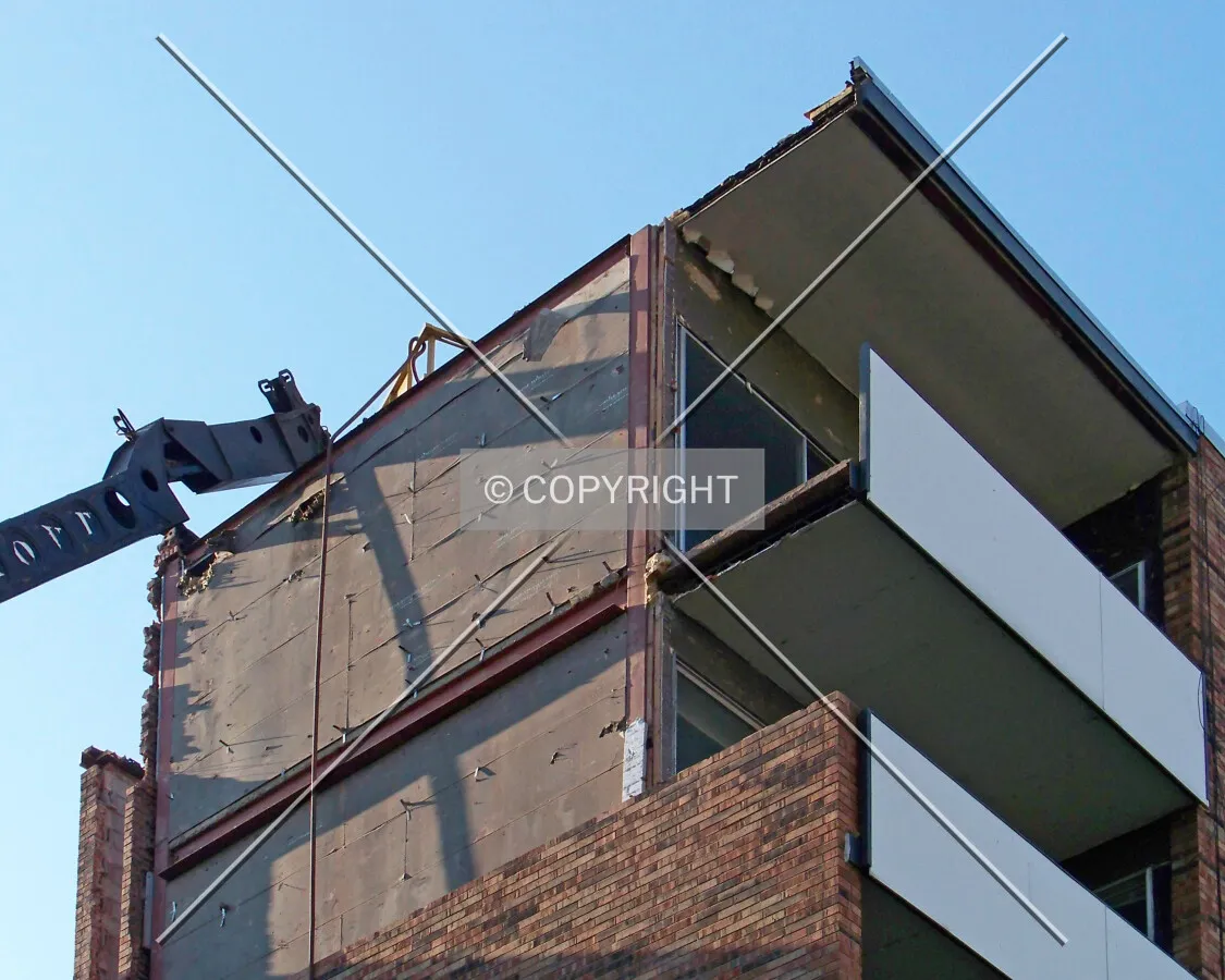 Northwest corner during demolition