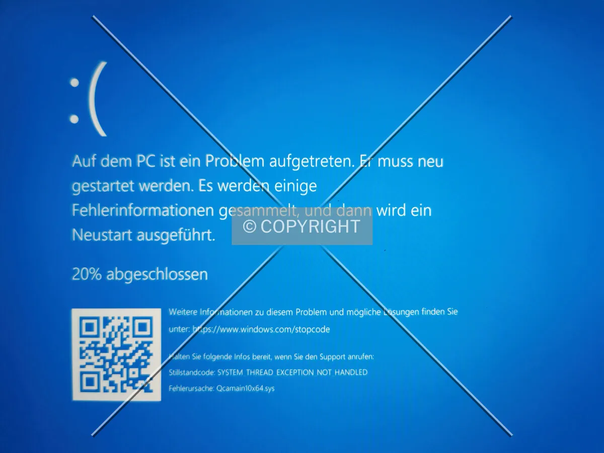 A Windows blue screen