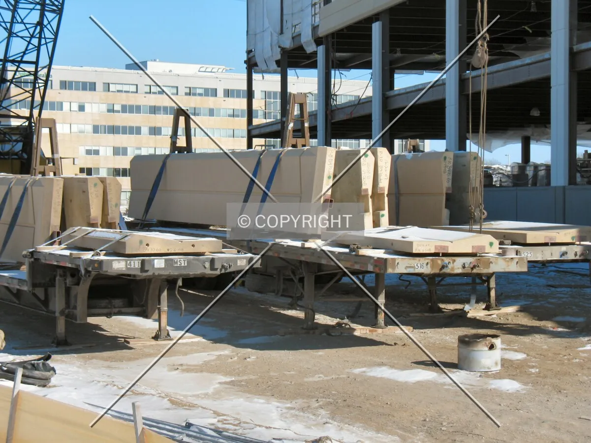 Facade panels awaiting installation