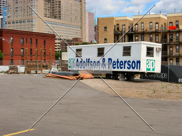 Newly-arrived construction trailer