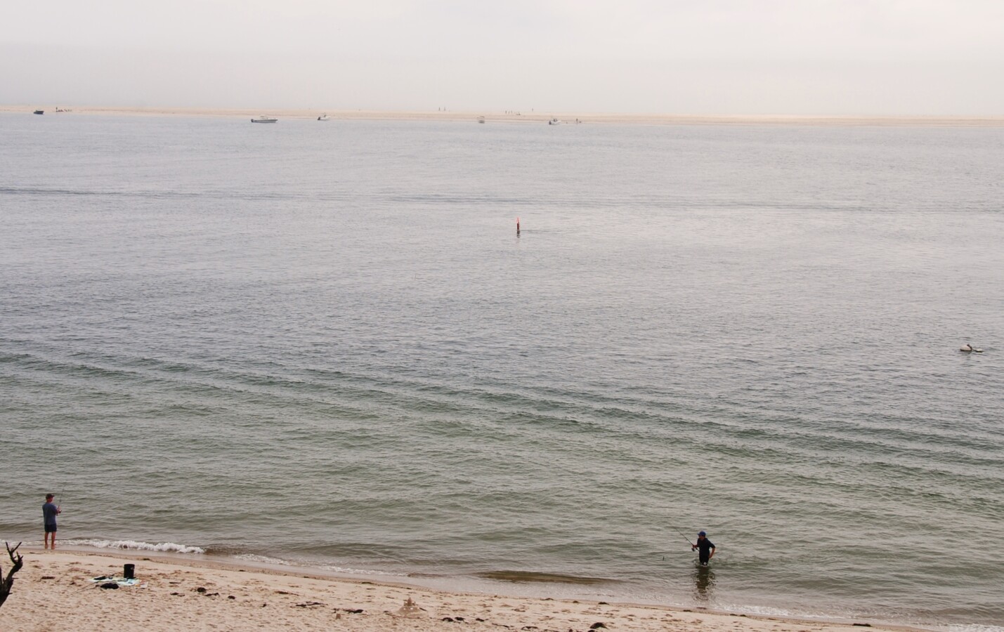 View overlooking the beach and harbor