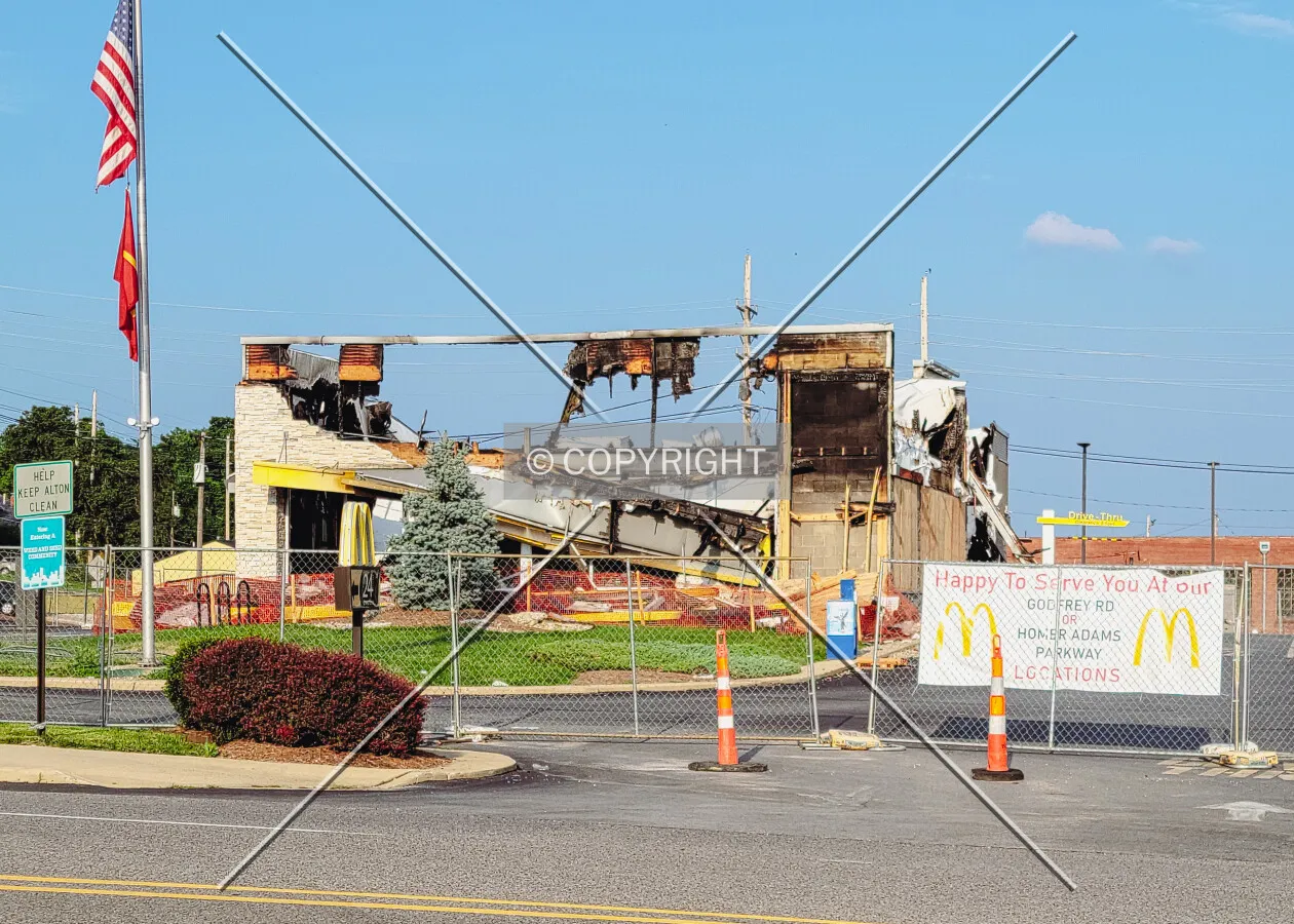 From the west after being destroyed by fire; July 9, 2021