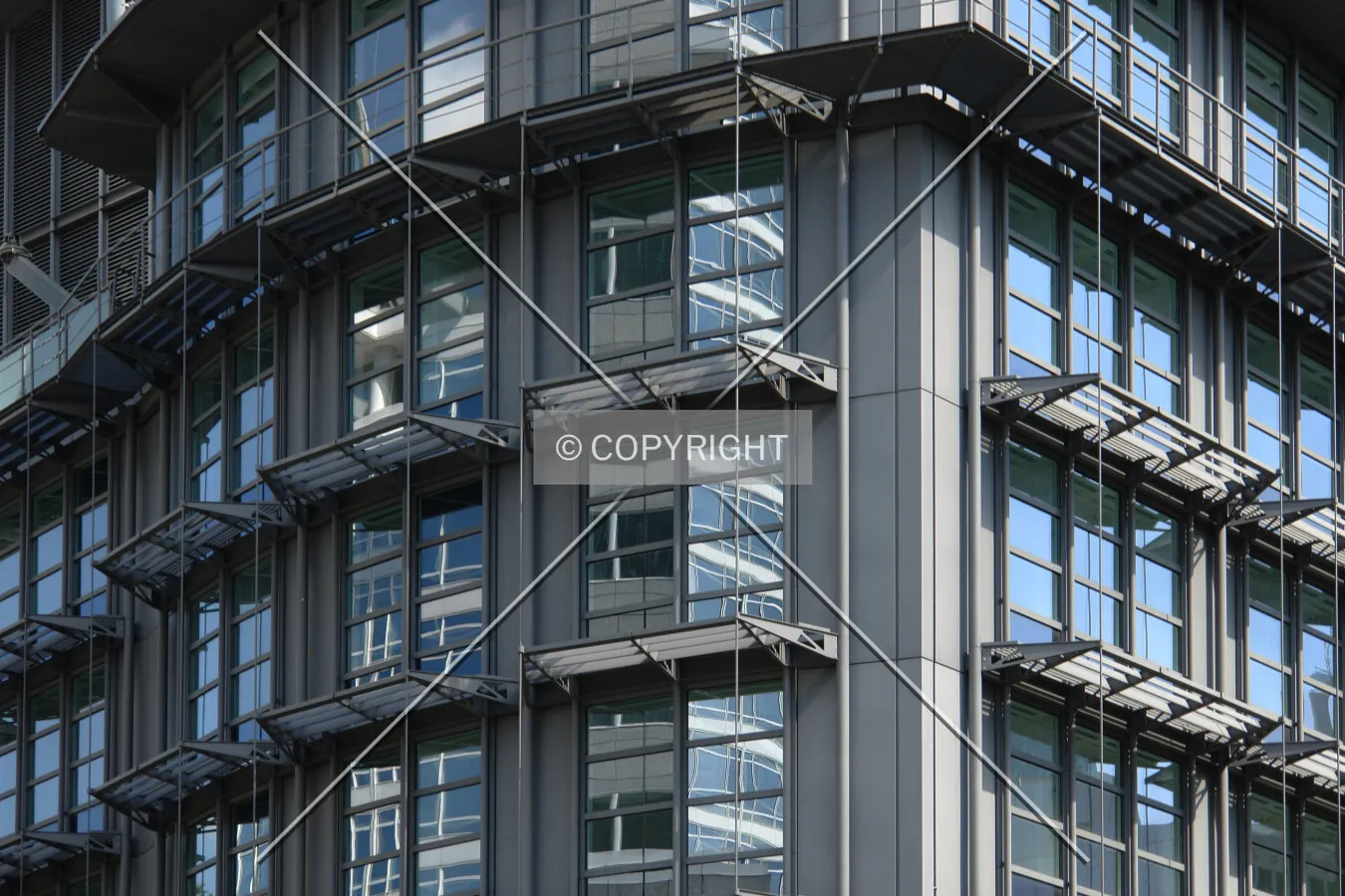 Windows and facade of the Alkmene office building