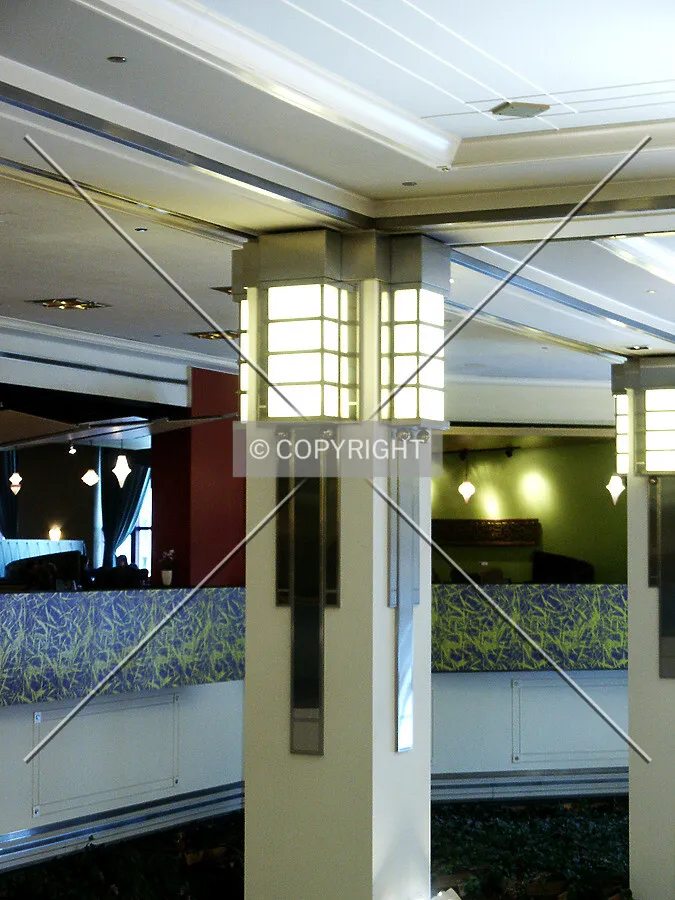 Tops of the columns in the shopping mall