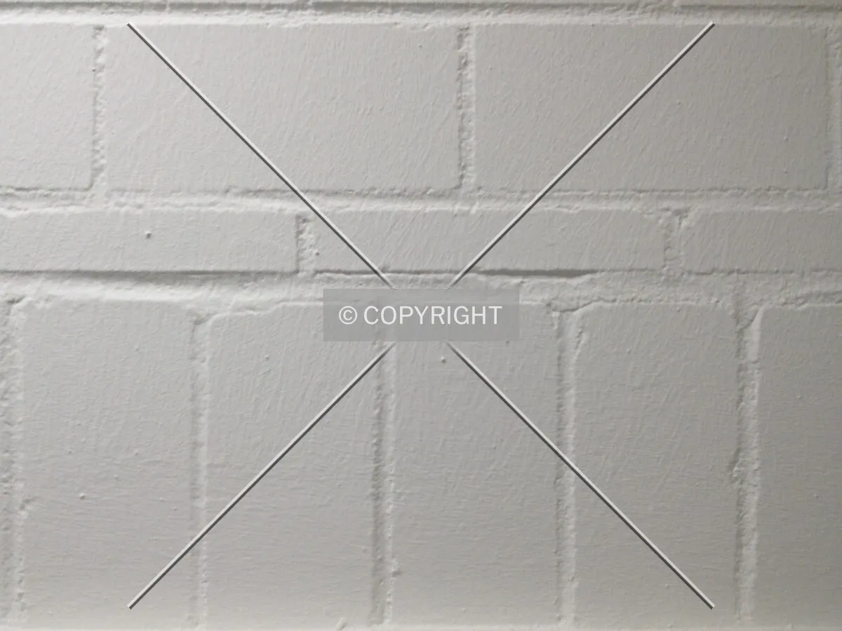 A brick wall painted in white color