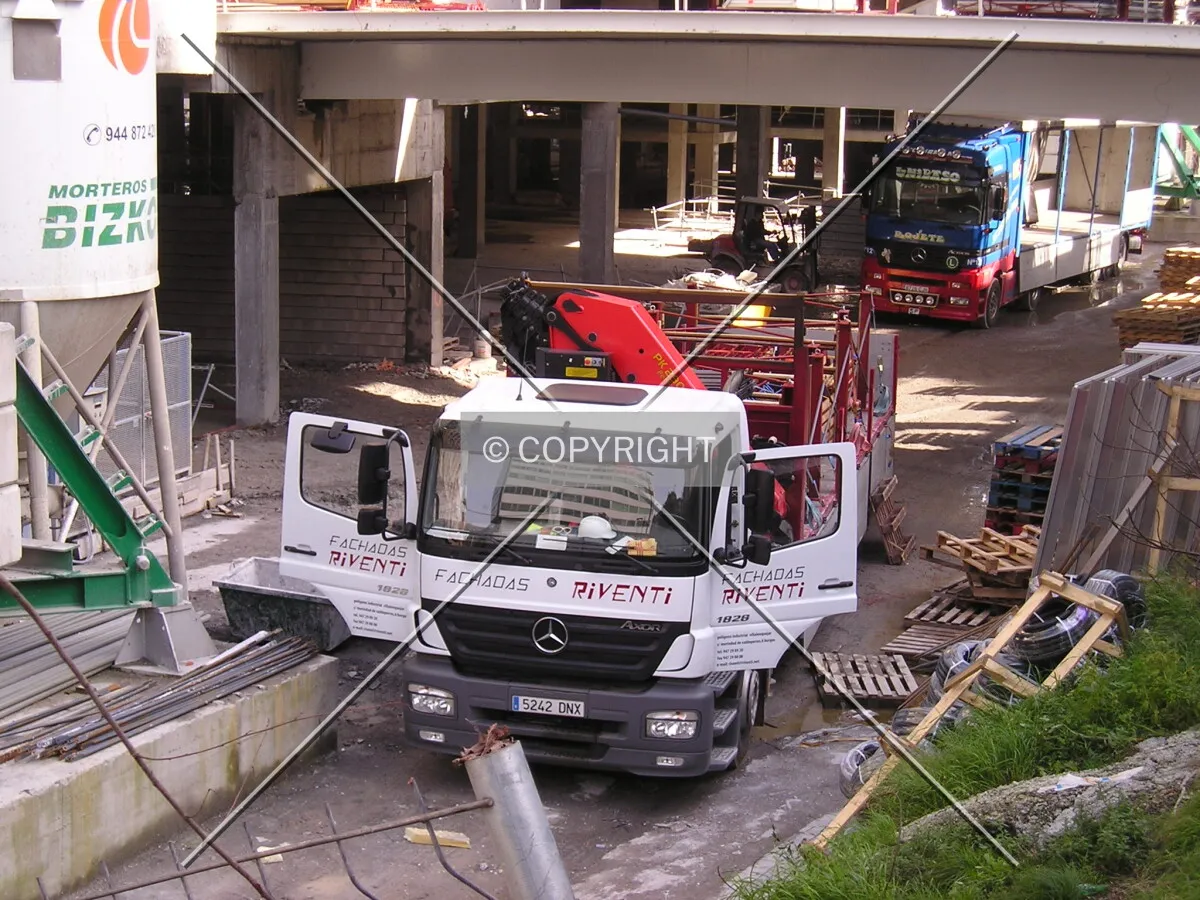 A truck with glass panels