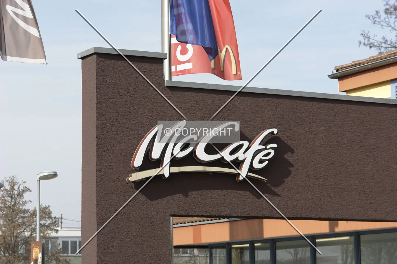 McCafé logo on a building