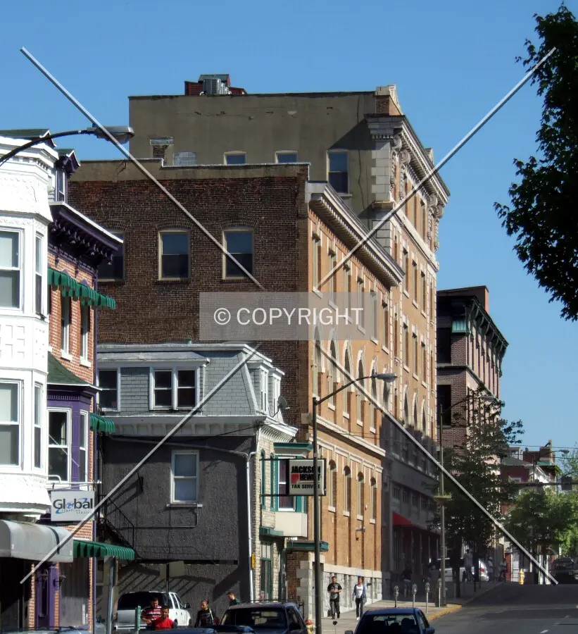 View from the northwest along 8th Street