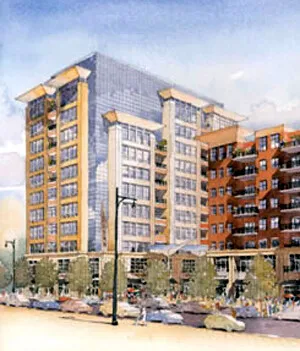 Rendering viewed along Fayetteville Street of 2005 proposal