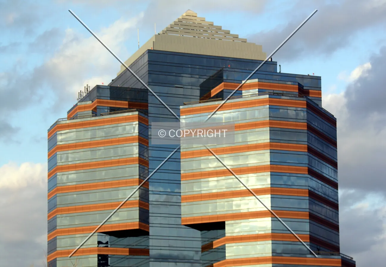Top of the building as seen from Chapel Hill Street to the south