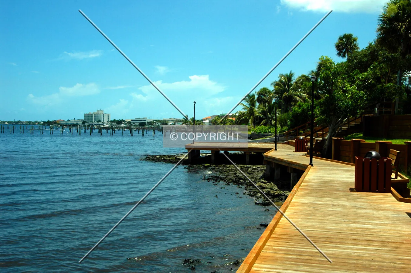 Looking east at riverwalk