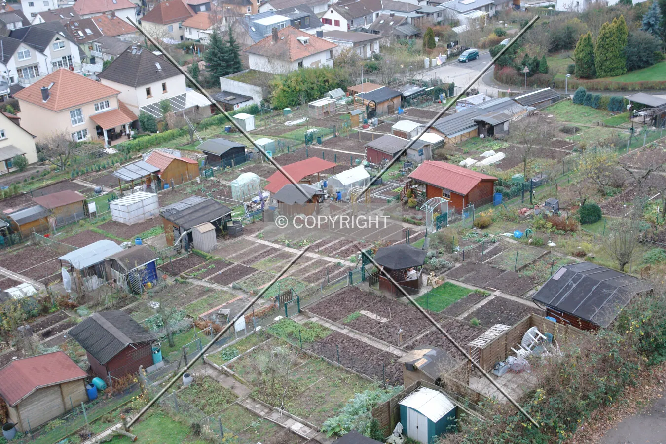 Typical allotment gardens in Germany
