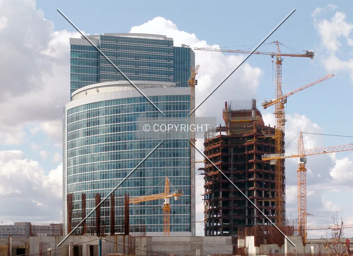 Tower C under construction and Tower A in front of Tower B