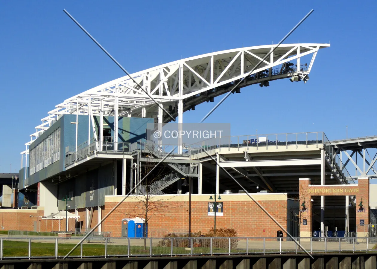Western stands from the south