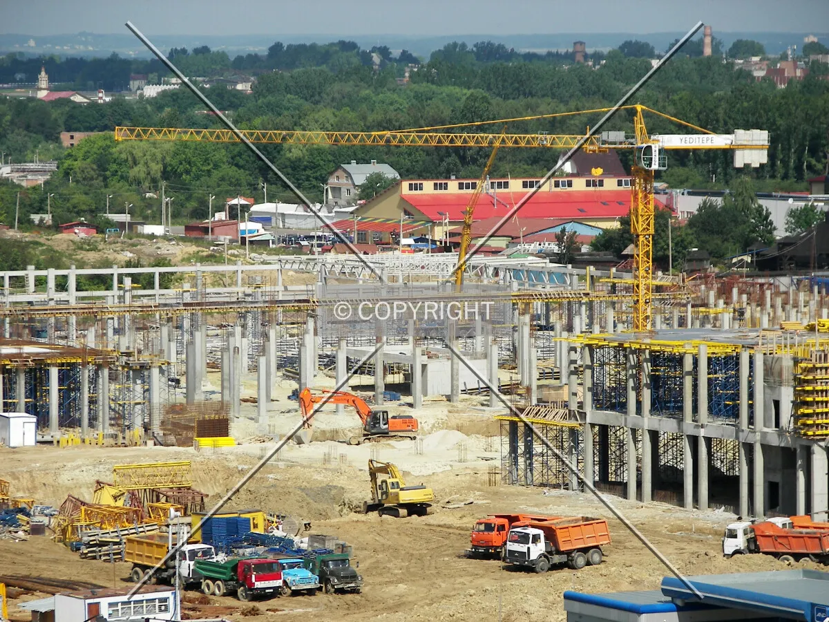 Elevated view from the east