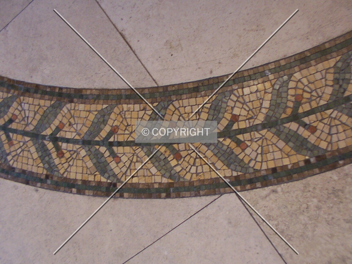 Mosaic inlay in the lobby floor