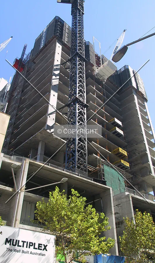 Looking up the southwest corner