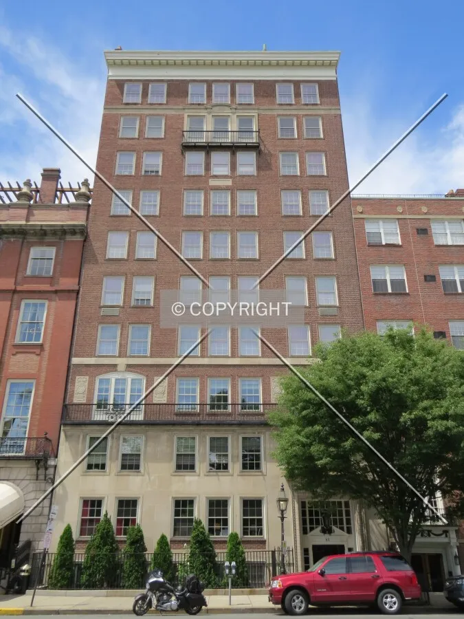 Full front elevation from across Beacon Street